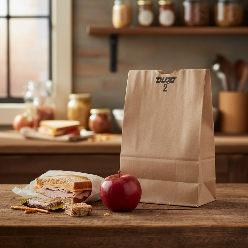 Duro 2 lb. Natural Kraft Paper Bag - 35 lb Basis Weight - 400/Bundle