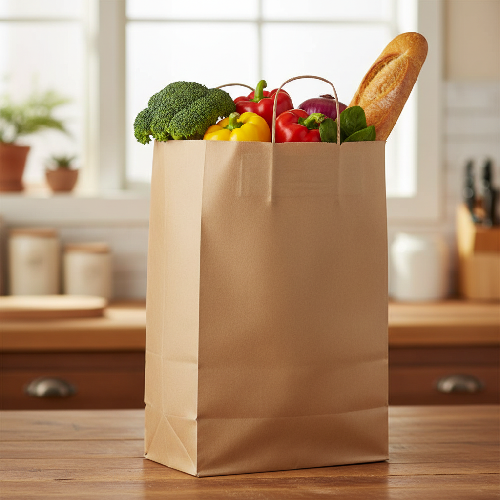 Duro 8 lb. Natural Kraft Paper Bag - 35 lb Basis Weight - 500/Bundle