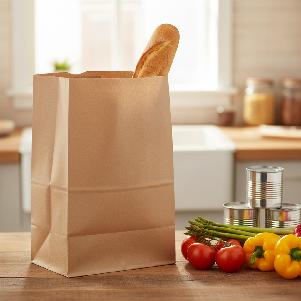 Duro 20 lb. Natural Kraft Paper Bag - 40 lb Basis Weight, Premium Large Size - 500/Bundle