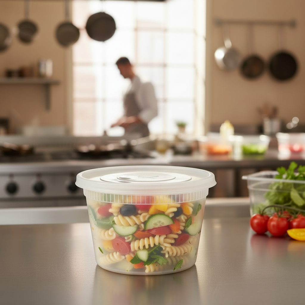 Empress 16 oz. Clear Heavy-Duty Deli Container Combo Pack – 240/Case