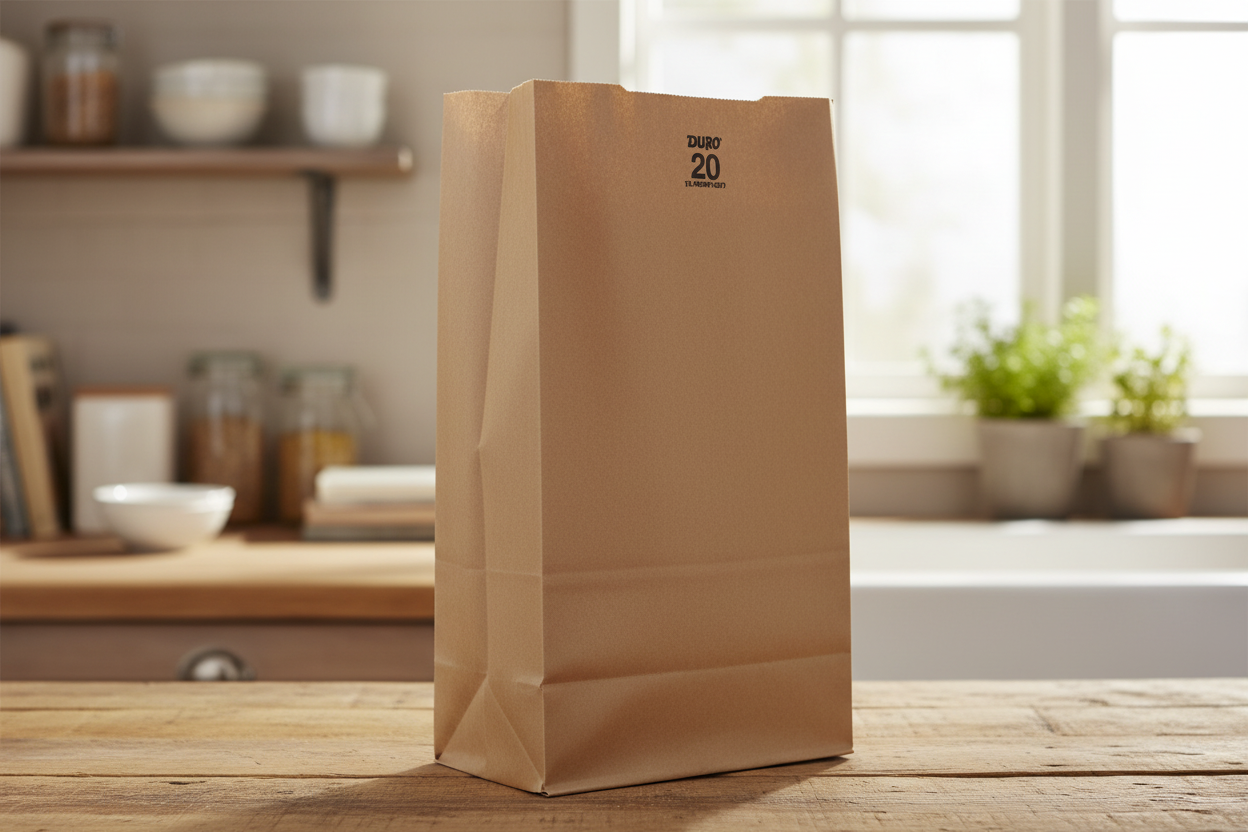 Duro Bulwark 20 lb. Long Extra Heavy-Duty Natural Kraft Paper Bag - 400/Bundle