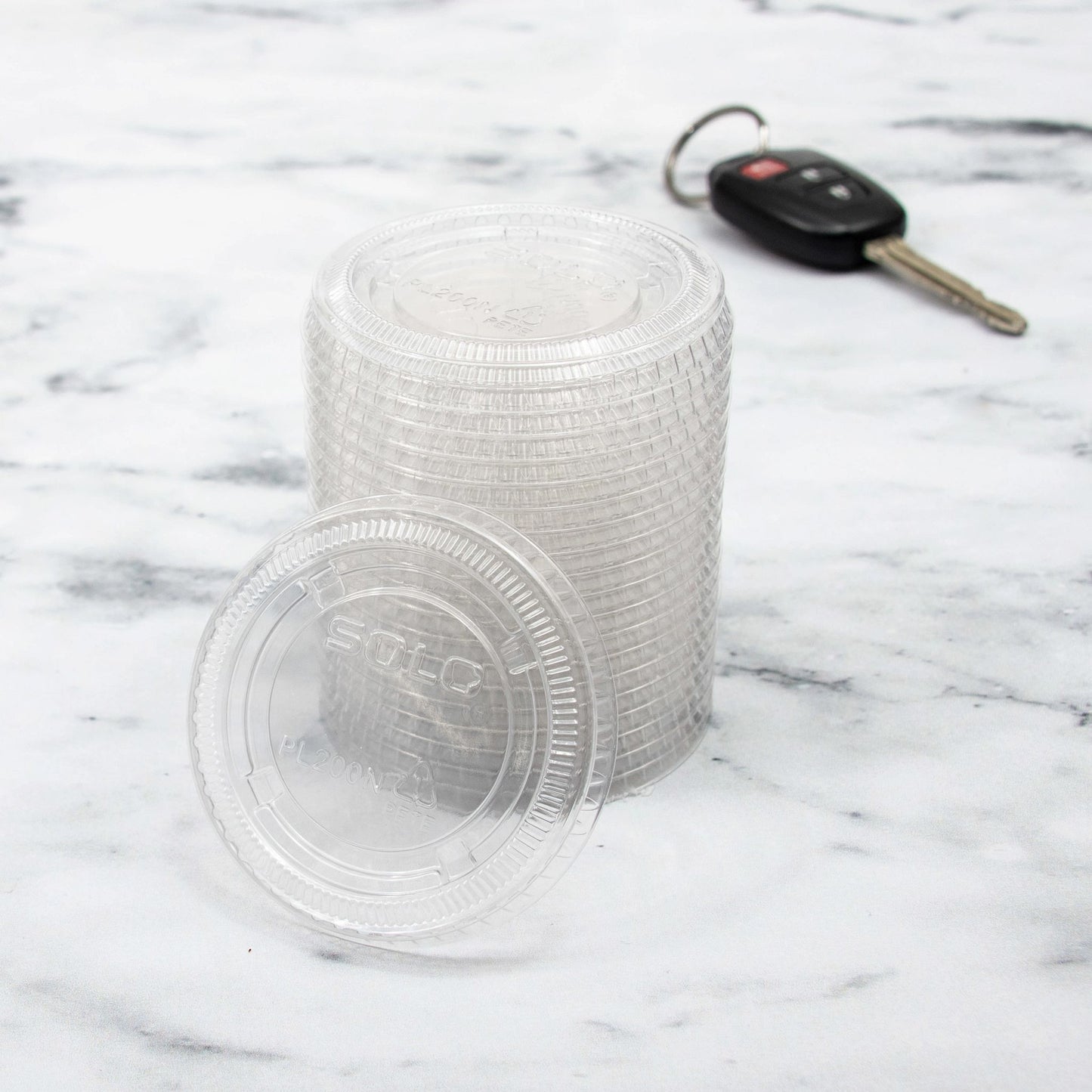 Solo Clear PET Portion Container Lid – Fits 1.5–2.5 oz. Cups - 2,500/Case