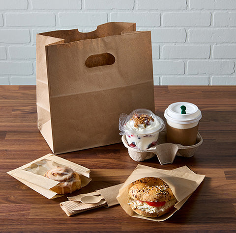 Natural Kraft Paper Bags with Twisted Handles – Eco-Friendly Takeout & Retail