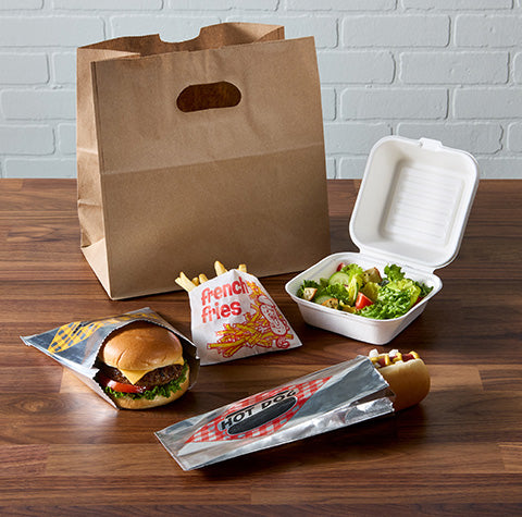 Natural Kraft Die-Cut Handle Shopping Bags 11×6×11 – Eco-Friendly Takeout