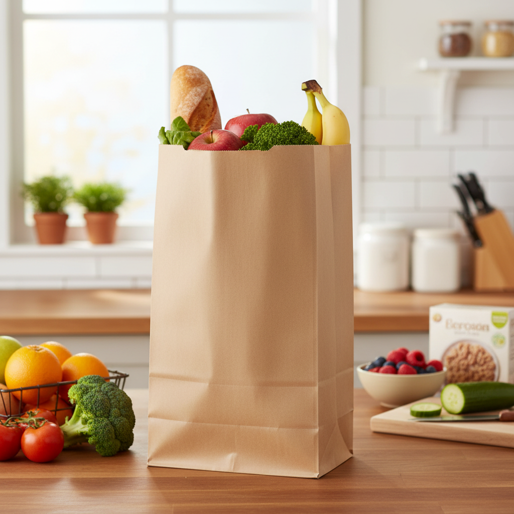 Duro 5 lb. Natural Kraft Paper Bag - 35 lb Basis Weight - 500/Bundle