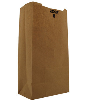 Duro 6 lb. Natural Kraft Paper Bag - 35 lb Basis Weight - 500/Bundle