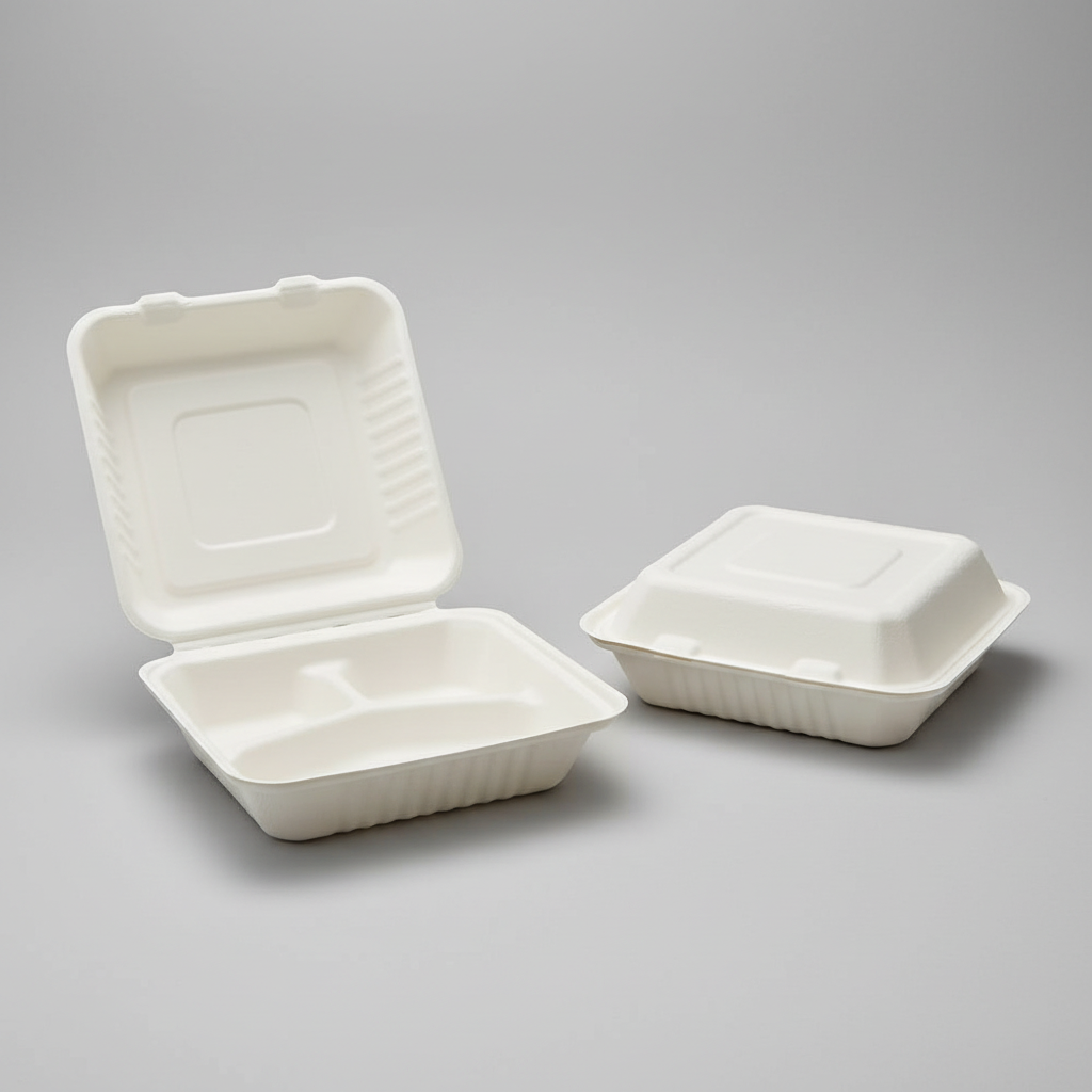 ChampWare 9" 3-Section Molded Fiber Clamshell – 200/Case