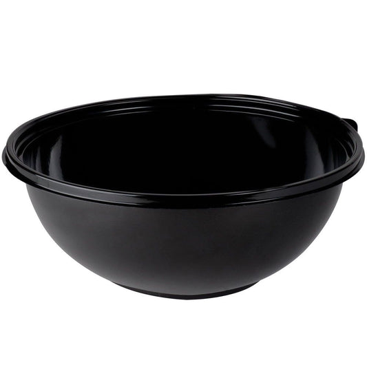 Visions 160 oz Black PET Plastic Round Catering/Serving Bowl – 25/Case