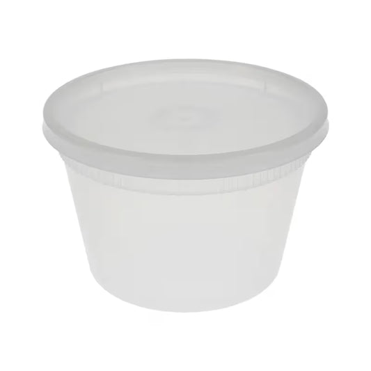 Pactiv/Newspring 16 oz. Translucent Round Deli Container Combo Pack - 240/Case