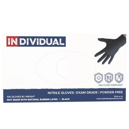 Individual Black Nitrile Powder Free Gloves, XL – 1000/Case