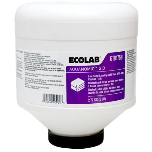 Ecolab Aquanomic 2.0 Low-Temp Solid Laundry Sour with Iron Control – 2/Case