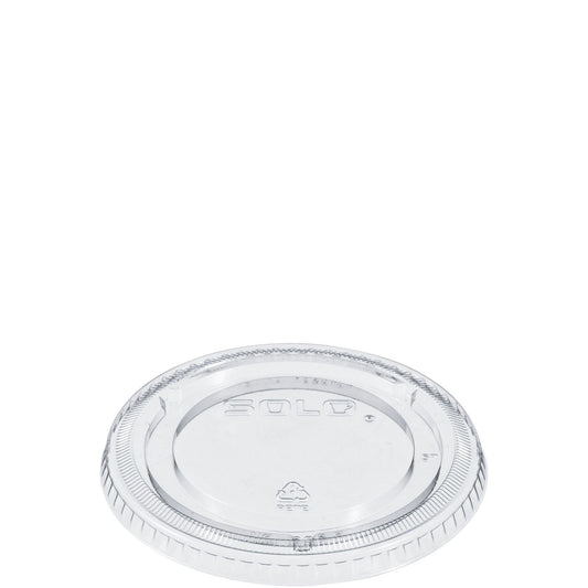 Solo PET Plastic Flat Lid with Straw Slot – Clear Lid for 5–20 oz. Cold Cups - 1,000/Case