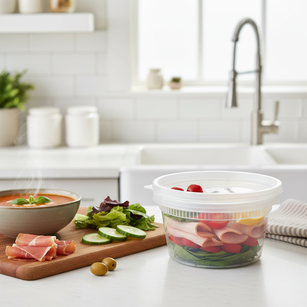 Empress 12 oz. Clear Heavy-Duty Deli Container Combo Pack – 240/Case