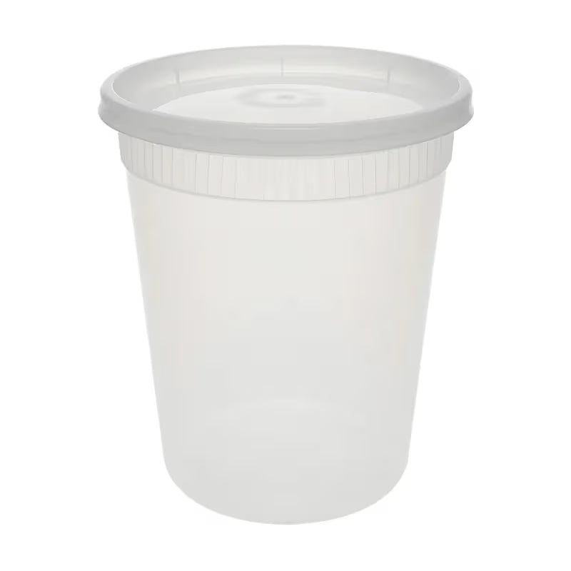 Pactiv/Newspring 32 oz. Translucent Round Deli Container Combo Pack - 240/Case