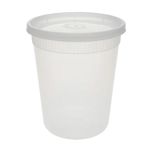 Pactiv/Newspring 32 oz. Translucent Round Deli Container Combo Pack - 240/Case