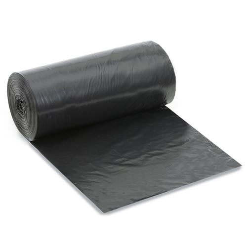 KleenLine 40–45 Gallon LLDPE Can Liners, Black, Star Seal, Coreless Roll – 100/Case