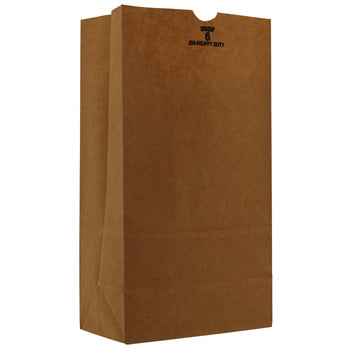 Duro Bulwark 6 lb. Extra Heavy-Duty Natural Kraft Paper Bag - 400/Bundle