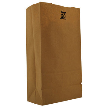 Duro Bulwark 20 lb. Long Extra Heavy-Duty Natural Kraft Paper Bag - 400/Bundle