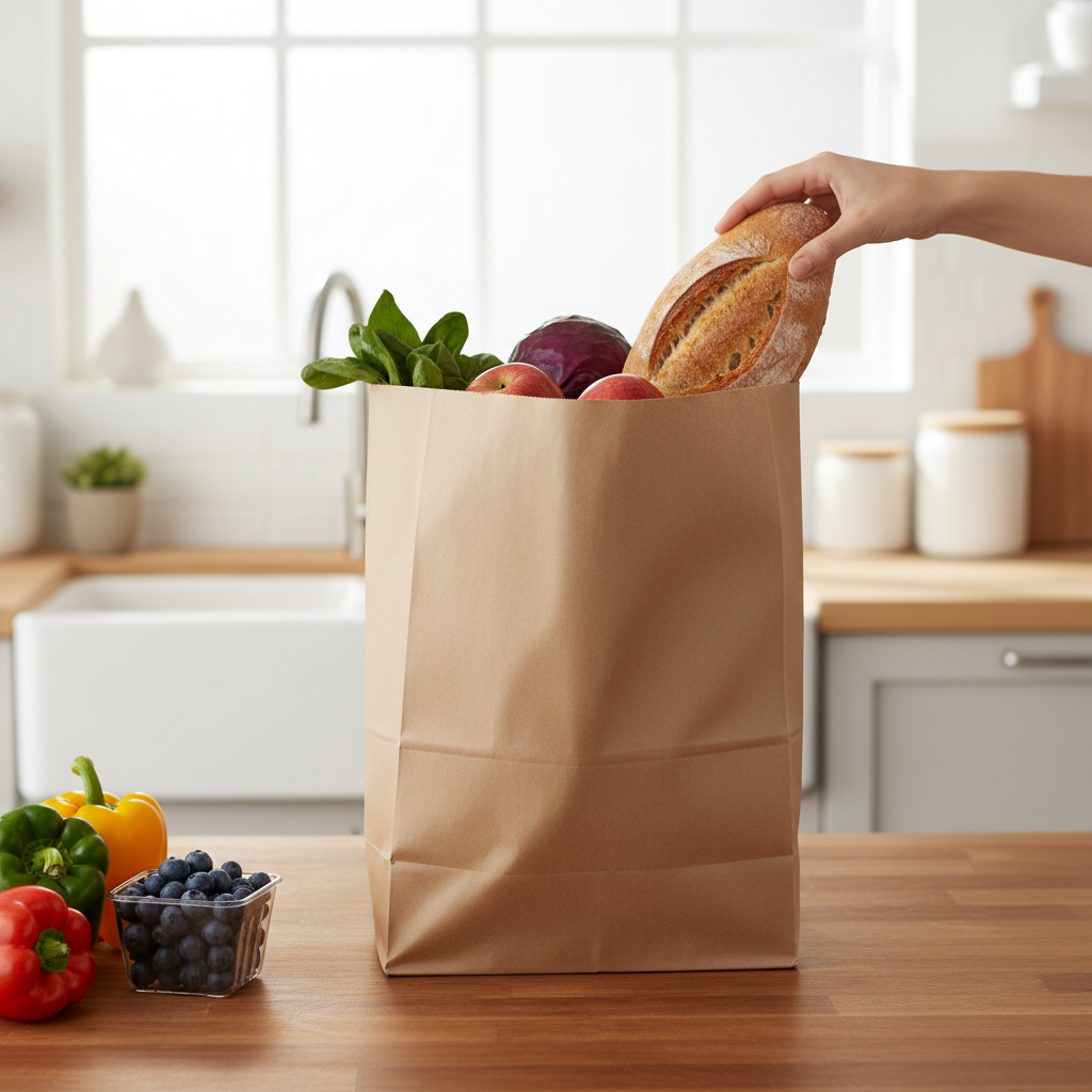 Duro 1/6 Barrel Natural Kraft Paper Bag - Large, 57 lb Basis Weight - 500/Bundle