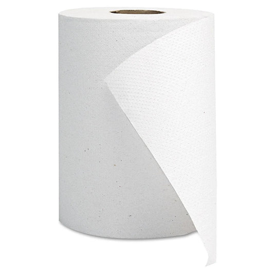 New Generation White Hardwound Roll Towels – 1-Ply, 8" x 350 ft - 12 Rolls/Case