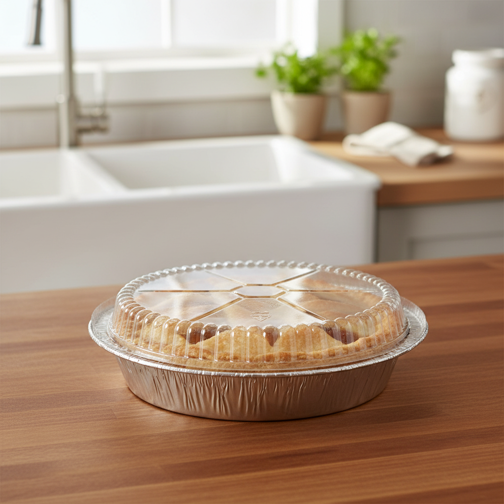 Crystalware 9" Round Foil Pan with Clear Dome Lid Combo - 200/Case
