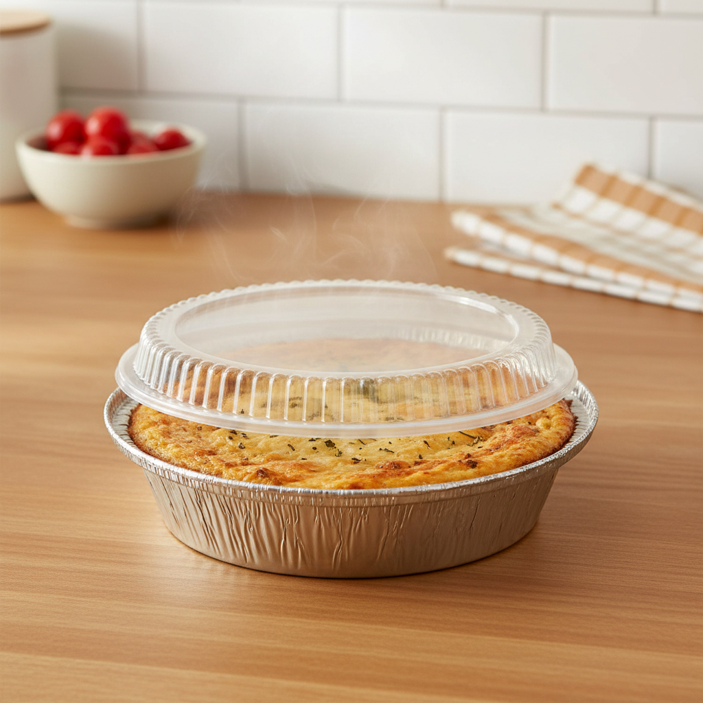 CrystalWare 7" Round Foil Pan with Clear Dome Lid Combo - 200/Case