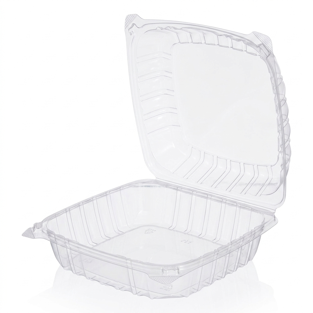Dart ClearSeal Clear OPS Hinged Lid Container 1-Compartment 8 7/8" × 9 3/8" × 3" 200/Case