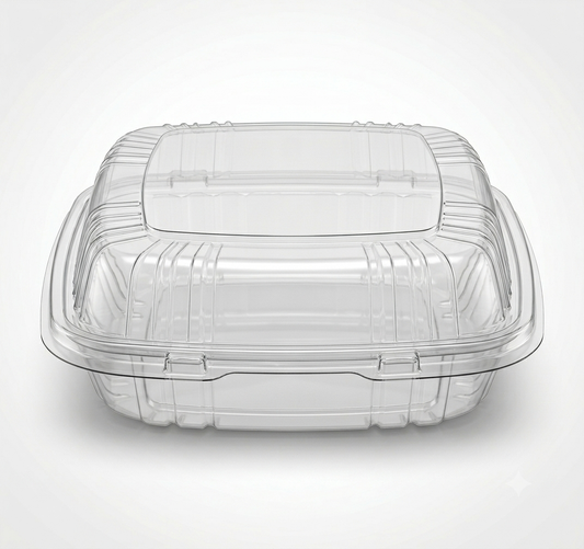 Dart ProPlanet Clear PP Microwavable Hinged Container – 9" x 9" x 3" – 150/Case
