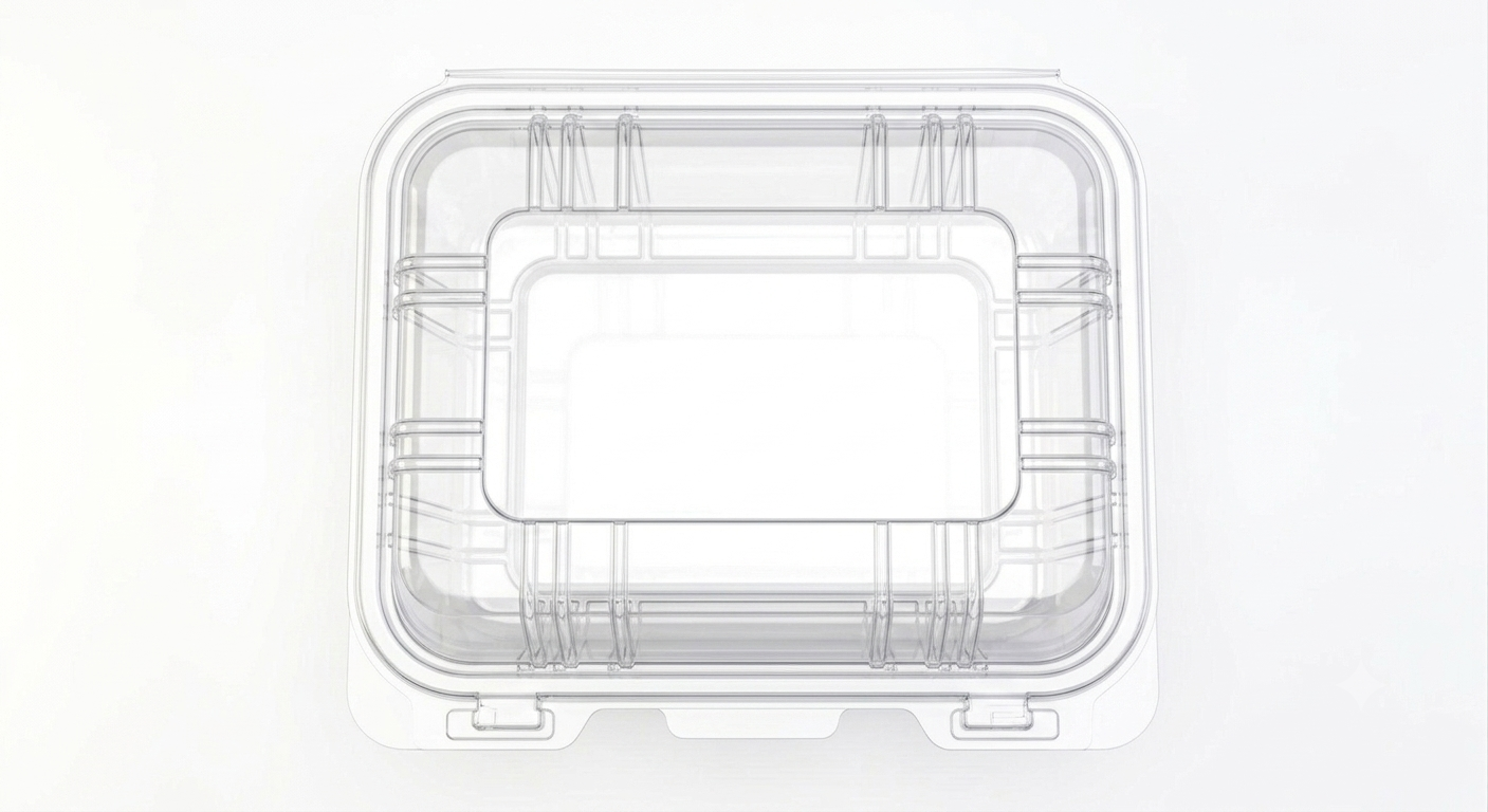 Dart ClearSeal OPS Clear Hinged Lid Container – 8¼" x 8¼" x 3" – 250/Case