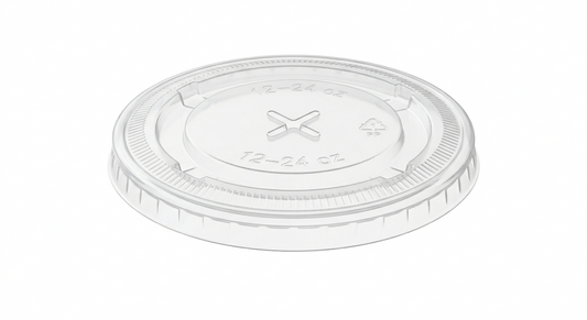 Solo Translucent Flat Plastic Cold Cup Lid with Straw Slot – 12–24 oz. – 2,000/Case