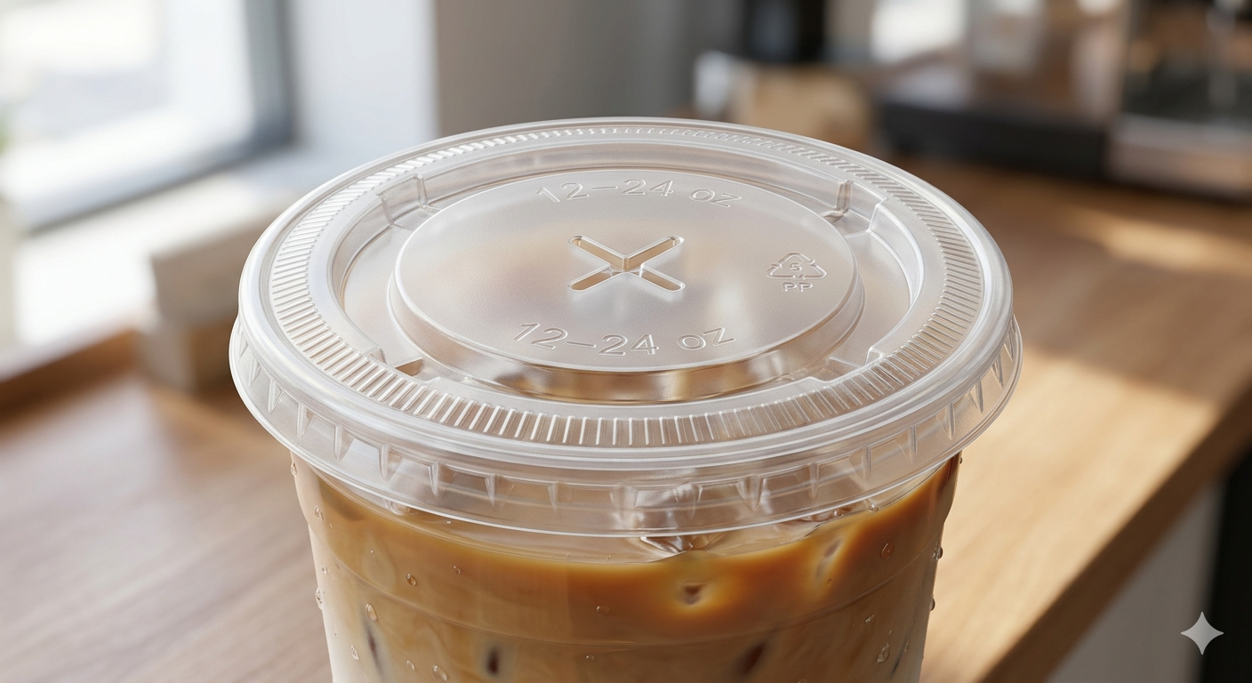 Solo Translucent Flat Plastic Cold Cup Lid with Straw Slot – 12–24 oz. – 2,000/Case