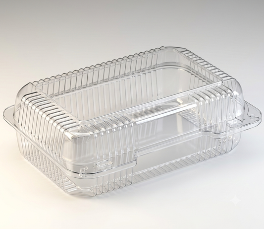 Dart StayLock Clear Hinged High Dome Oblong Container – 9 3/8" x 6 3/4" x 3 1/8" – 250/Case