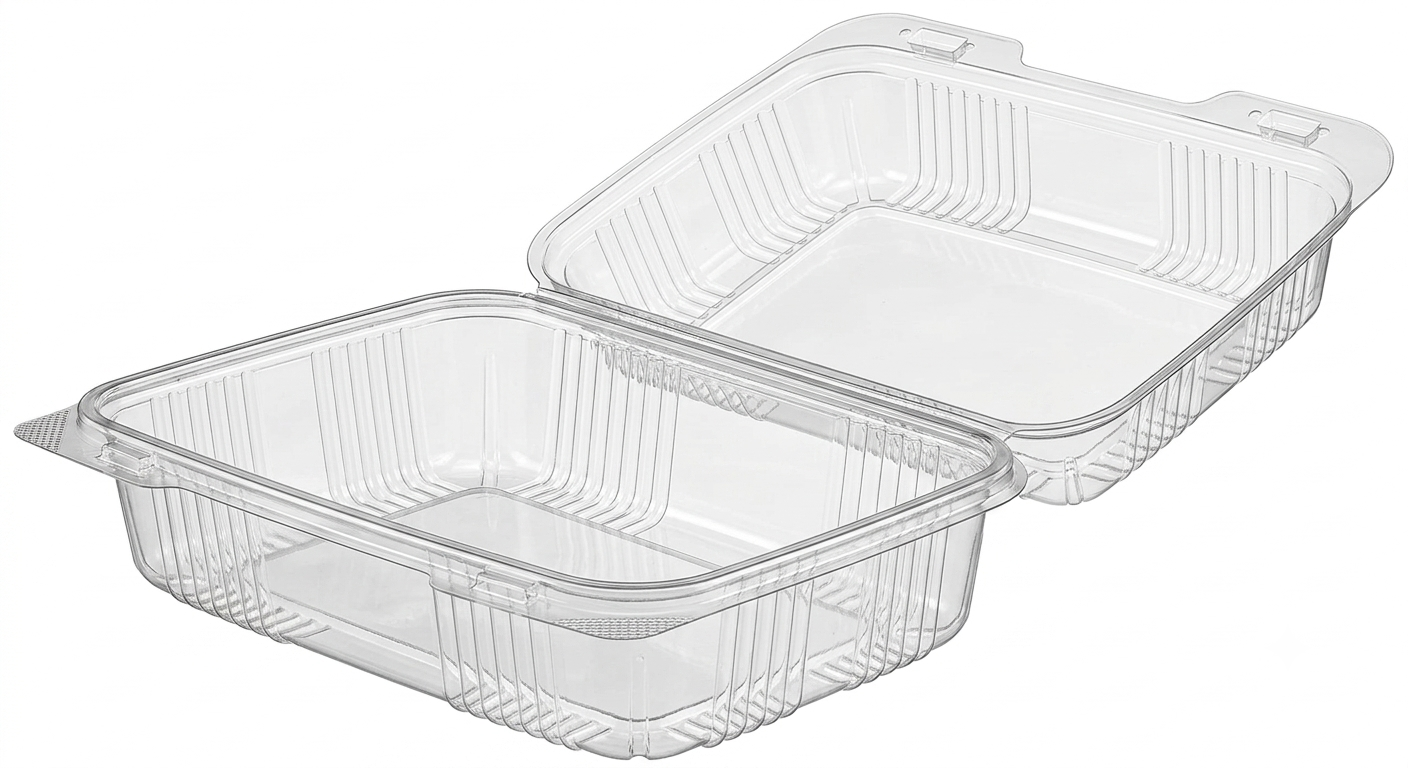 Dart StayLock Clear Hinged High Dome Oblong Container – 9 3/8" x 6 3/4" x 3 1/8" – 250/Case