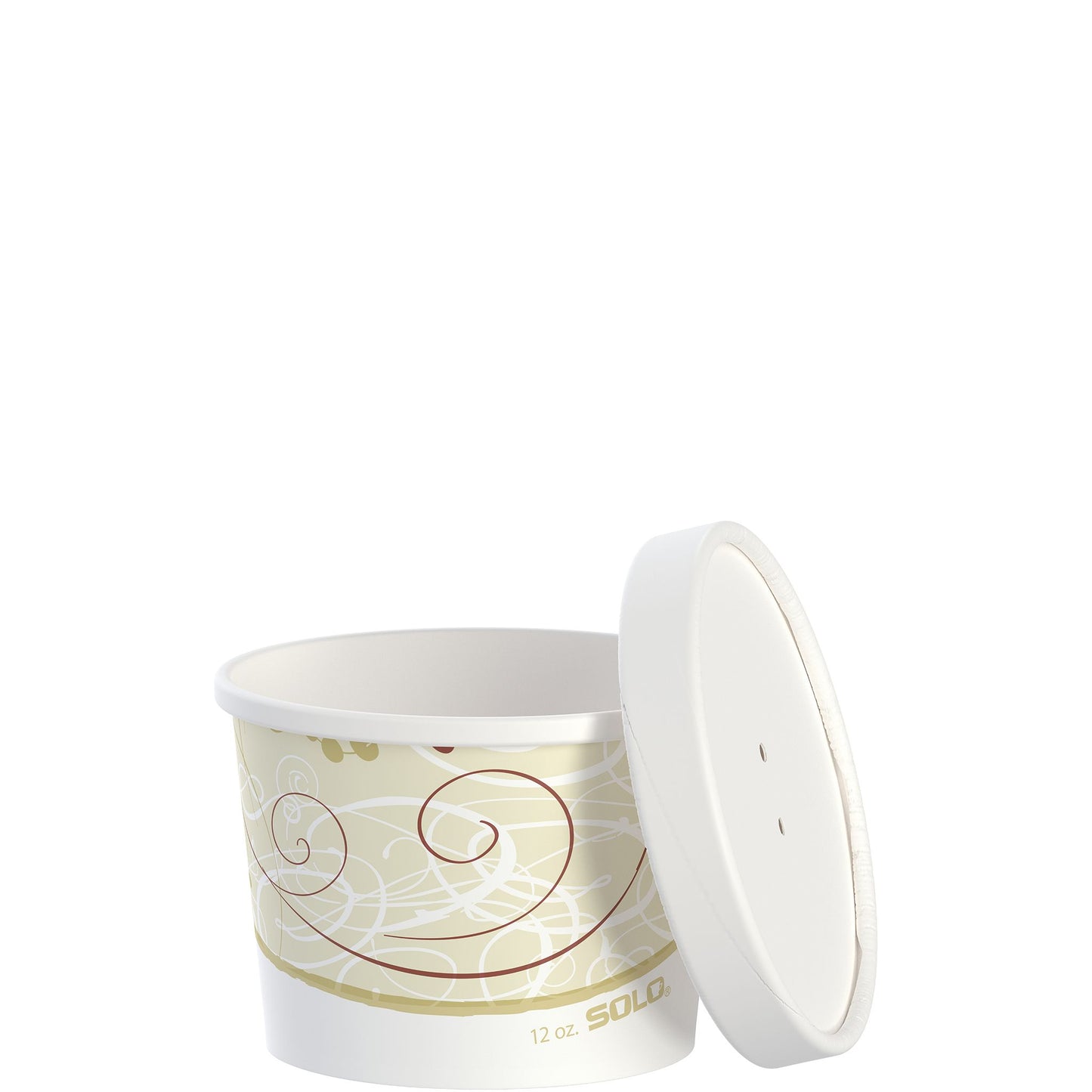 Dart 12 oz. Symphony Print Double Poly-Paper Soup / Hot Food Cup with Vented Paper Lid - 250/Case