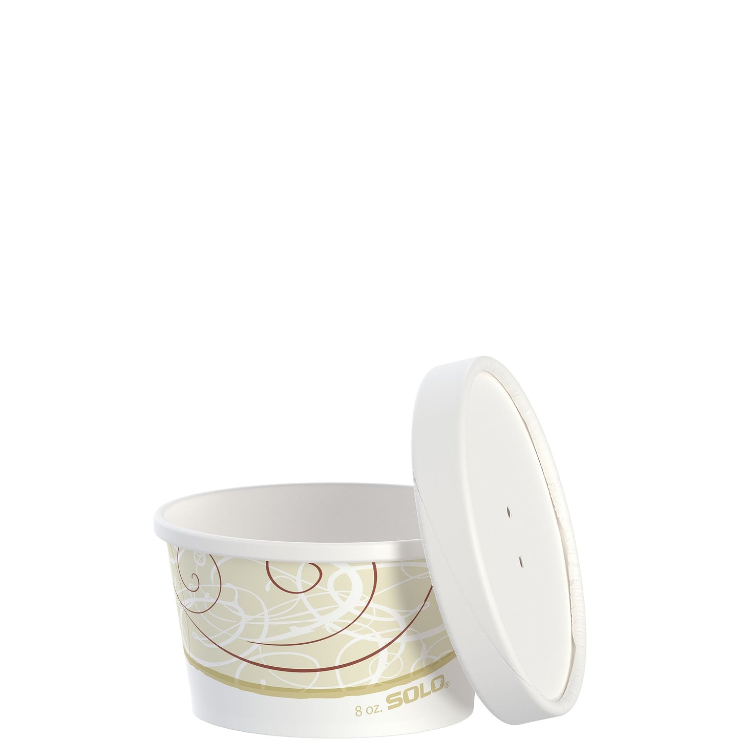 Dart 8 oz. Symphony Print Double Poly-Paper Soup / Hot Food Cup with Vented Paper Lid - 250/Case