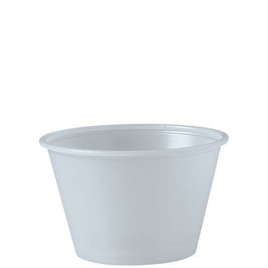 Solo 4 oz. Translucent Plastic Soufflé Portion Cup – Durable Polystyrene Condiment Container - 2,500/Case