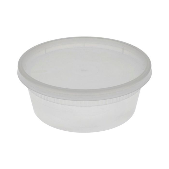Pactiv/Newspring 8 oz. Translucent Round Deli Container Combo Pack - 240/Case