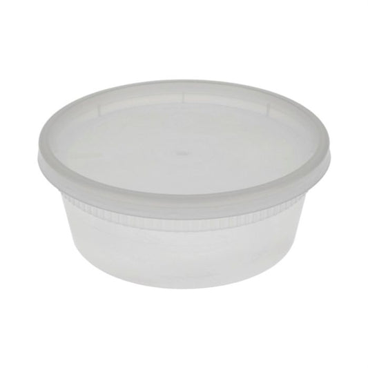 Pactiv/Newspring 8 oz. Translucent Round Deli Container Combo Pack - 240/Case