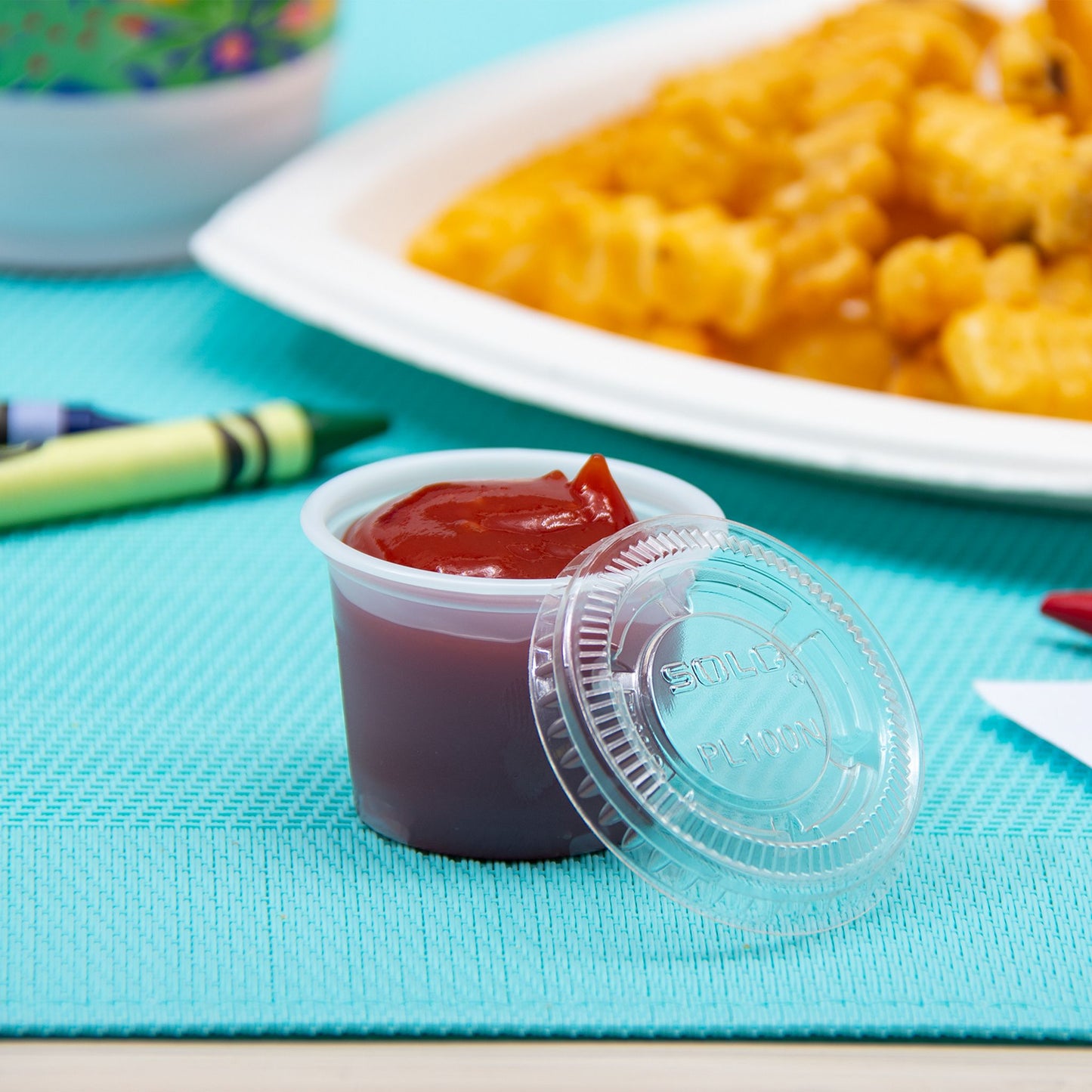 Solo Clear PET Portion Container Lid – Fits 0.5–1.25 oz. Cups - 2,500/Case