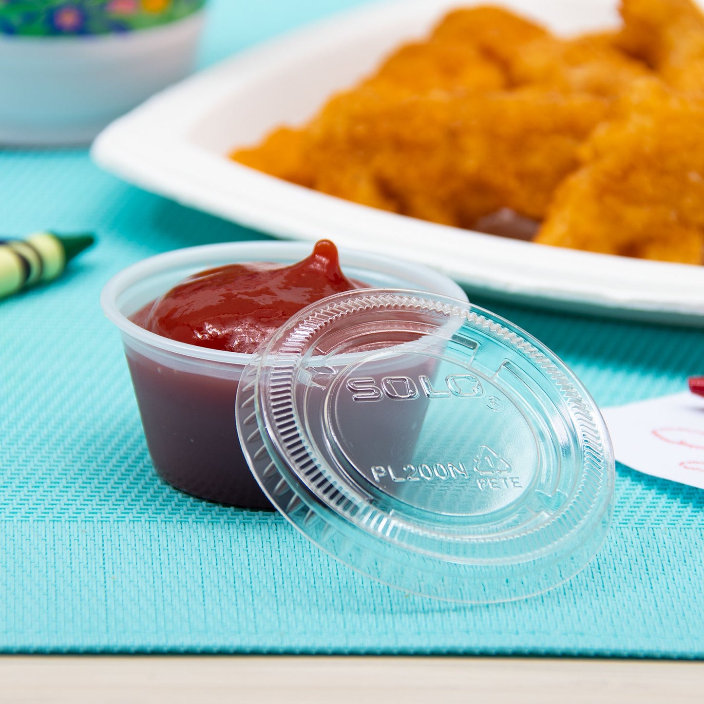 Solo Clear PET Portion Container Lid – Fits 1.5–2.5 oz. Cups - 2,500/Case