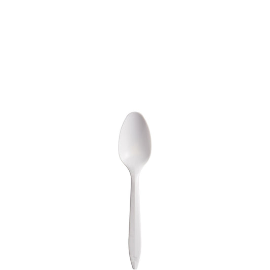 Dart Style Setter Medium Weight Polypropylene Teaspoon White 5.9" Bulk 1,000/Case