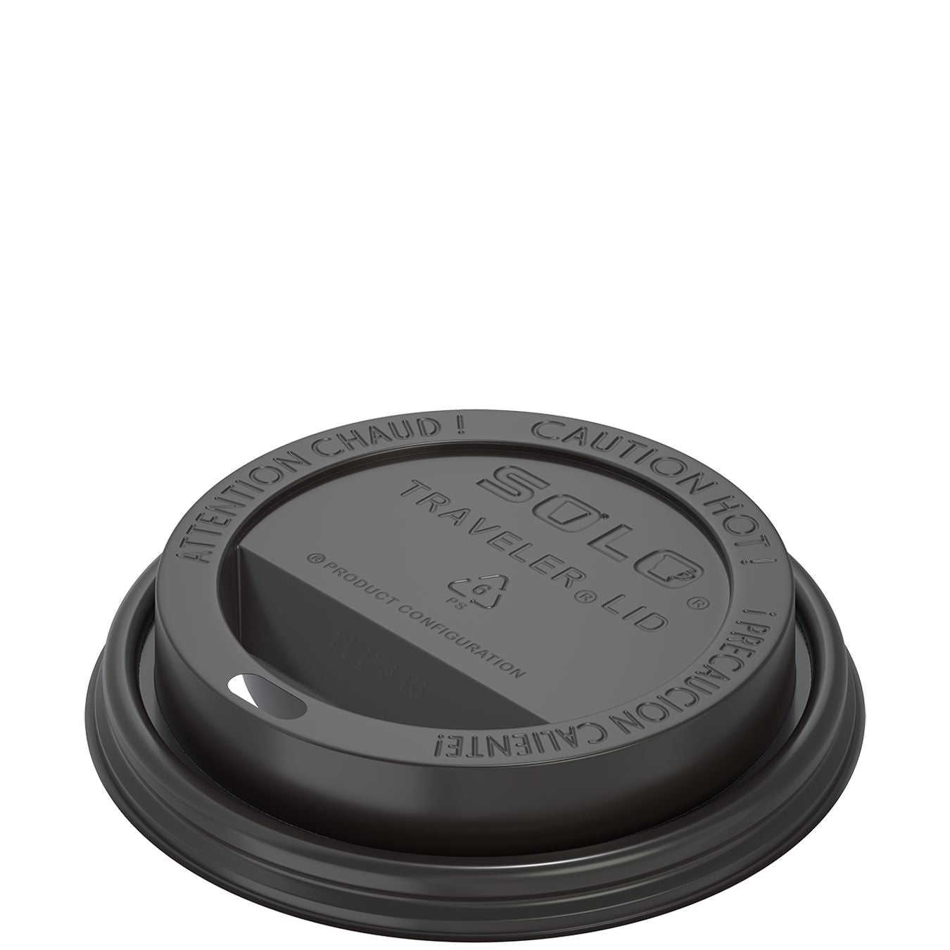 Solo Traveler Black Dome Hot Cup Lid with Sip Hole – 10 to 24 oz. – 1,000/Case