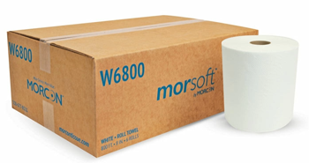Morsoft Universal Hardwound Roll Towel – White, 1-Ply, 800 ft - 6 Rolls/Case