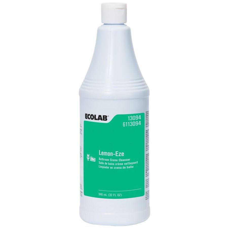 Ecolab Lemon-Eze Bathroom Creme Cleanser, 32 oz – 12/Case