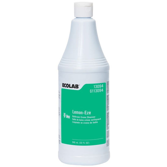 Ecolab Lemon-Eze Bathroom Creme Cleanser, 32 oz – 12/Case