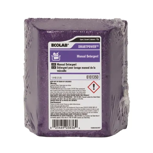 Ecolab SmartPower Manual Dishwashing Detergent, 2 lb Solid Block – 3/Case