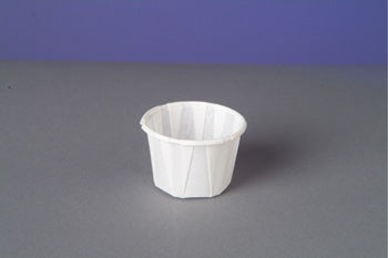 Genpak Harvest Paper 1 oz Portion Cup White Pleated - 5,000/Case