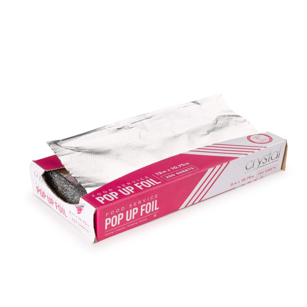Crystalware Premium Aluminum Foil Pop-Up Sheets, 9" x 10.75" – 3000/Case