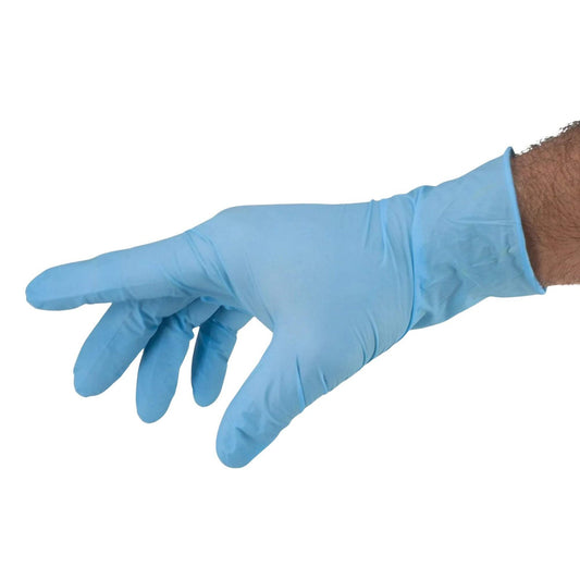 Safeguard Nitrile Exam Glove Large Blue Powder Free Food Grade - 1,000/Case